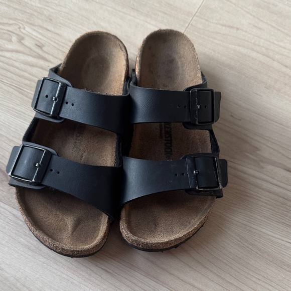 Birkenstock Black Leather Sandals - Picture 1 of 8